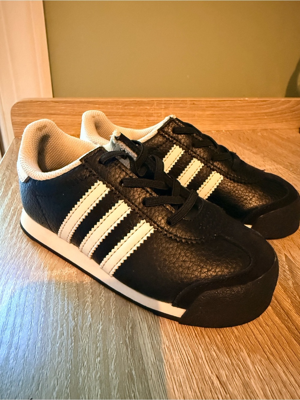 Adadis Kids Black Sneakers with White Stripes